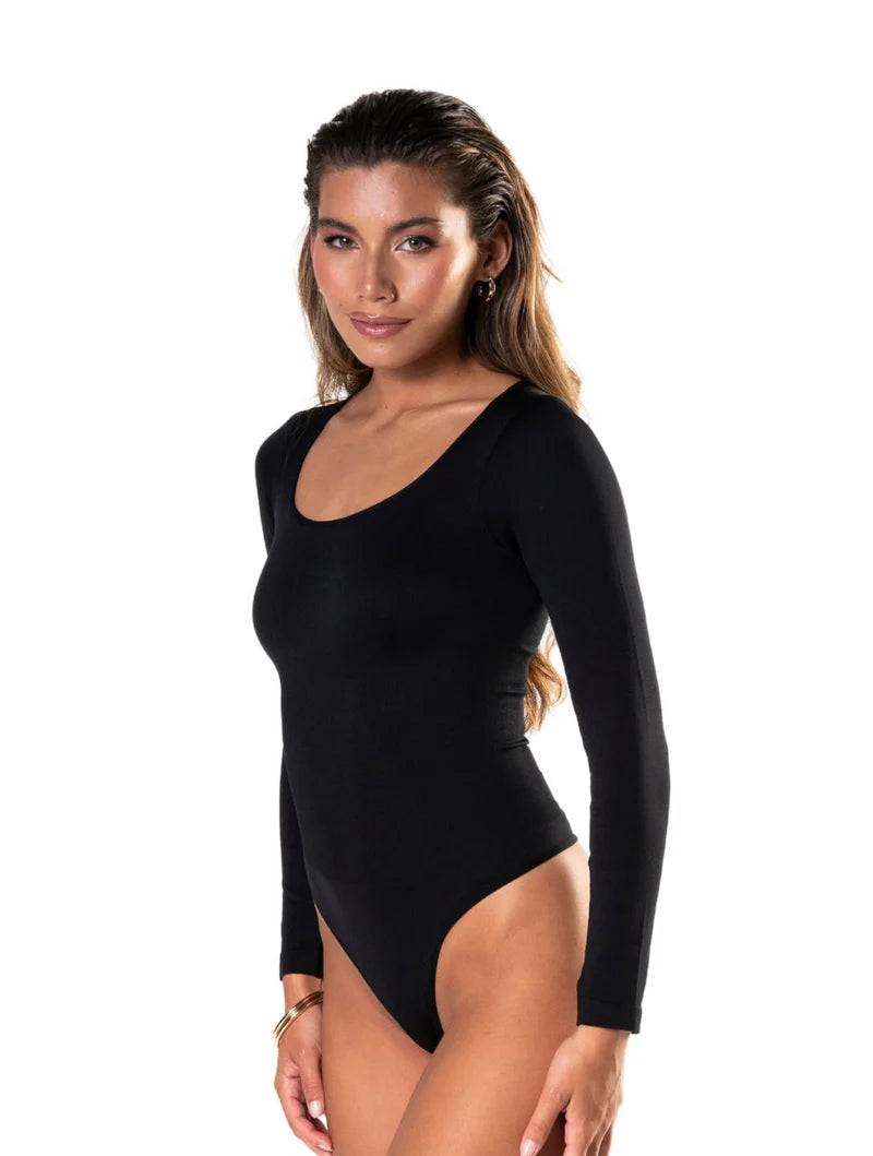 Body gainant string à manches longues